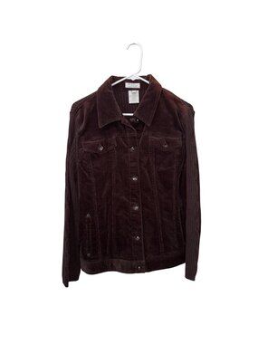 FDJ French Dressing Womens Corduroy Jacket Long Sleeve Knit Back/Sleeves Size M